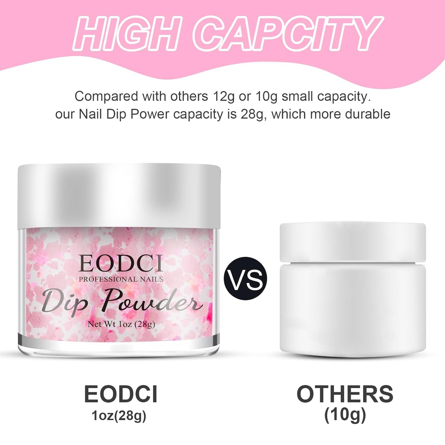 Dip Powder Glitter Pink Color, 1 Oz/28g Dipping Powder French Nail Art Starter Manicure Salon DIY at Home Glitter Odor-Free and Long-Lasting, No Need Nail Lamp Curing