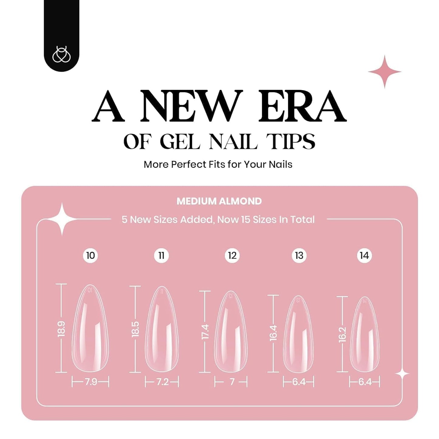 Beetles Gel Nail Kit Clear, Almond Medium, 600pcs 15 Sizes, with Pink Color Gel Top Coat 9 in 1 Glue Mini Nail Lamp, Fall Nails, Full Cover Easy Nail Extension Set for Home DIY Salon Gift for Women