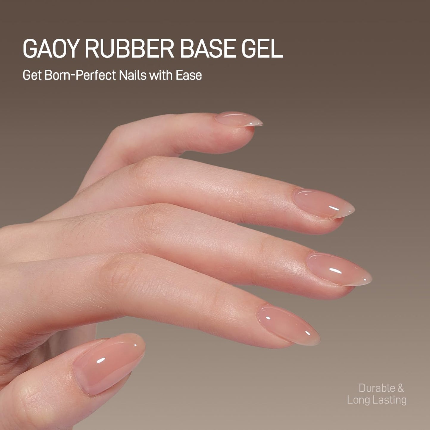 GAOY 16ml Builder Base Gel, Jelly Rubber Base Nail Gel Nude Sheer Pink, 3-in-1 Soak Off UV Light Cure Nail Strengthener, 01 Lush Nude