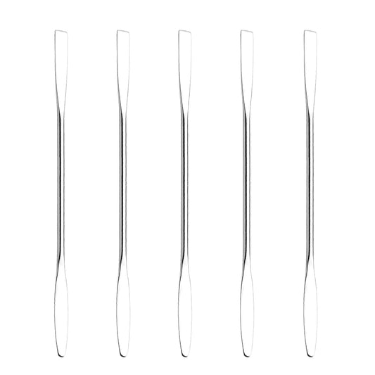 5Pcs Makeup Spatula tool metal Set Professional Beauty Stainless Steel Cosmetics Mixer Long Metal Spatula Depotting Mixing Tool (#1)