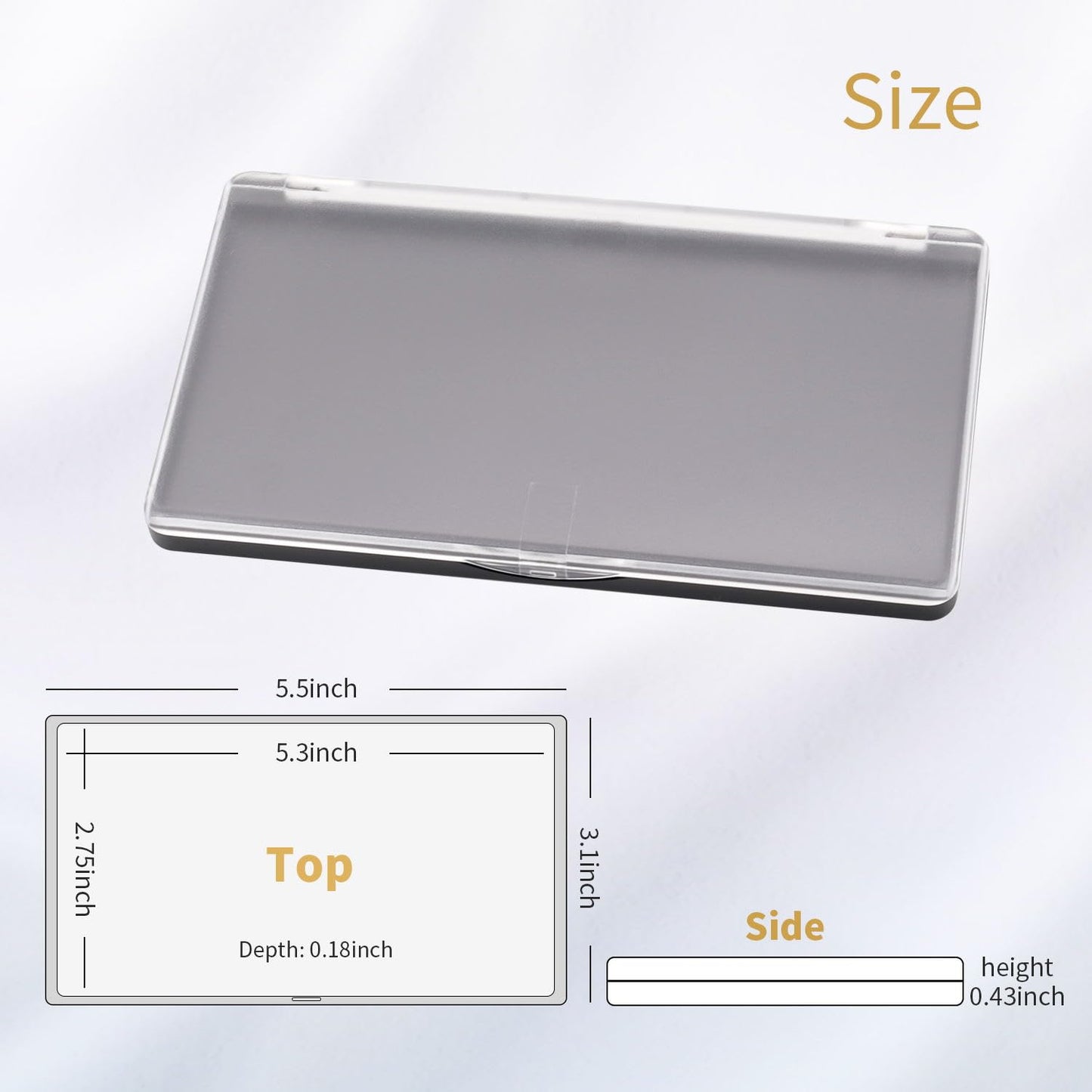 AJLTPA Magnetic Makeup Palette with Frosted Clear Top, 5 Pack Empty Eyeshadow Palettes depots Travel Storage Box for DIY Cosmetics Bronzer Highlights Powder (Small Palette - 5.5" x 3.1")