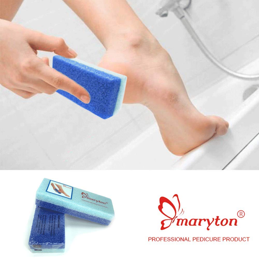 Maryton Foot Exfoliator File Scrubber Sponge Pedicure Tool Callus Remover for Feet, Salon Foot Scrub Pads Pedi Gifts for Men Women, 2pcs