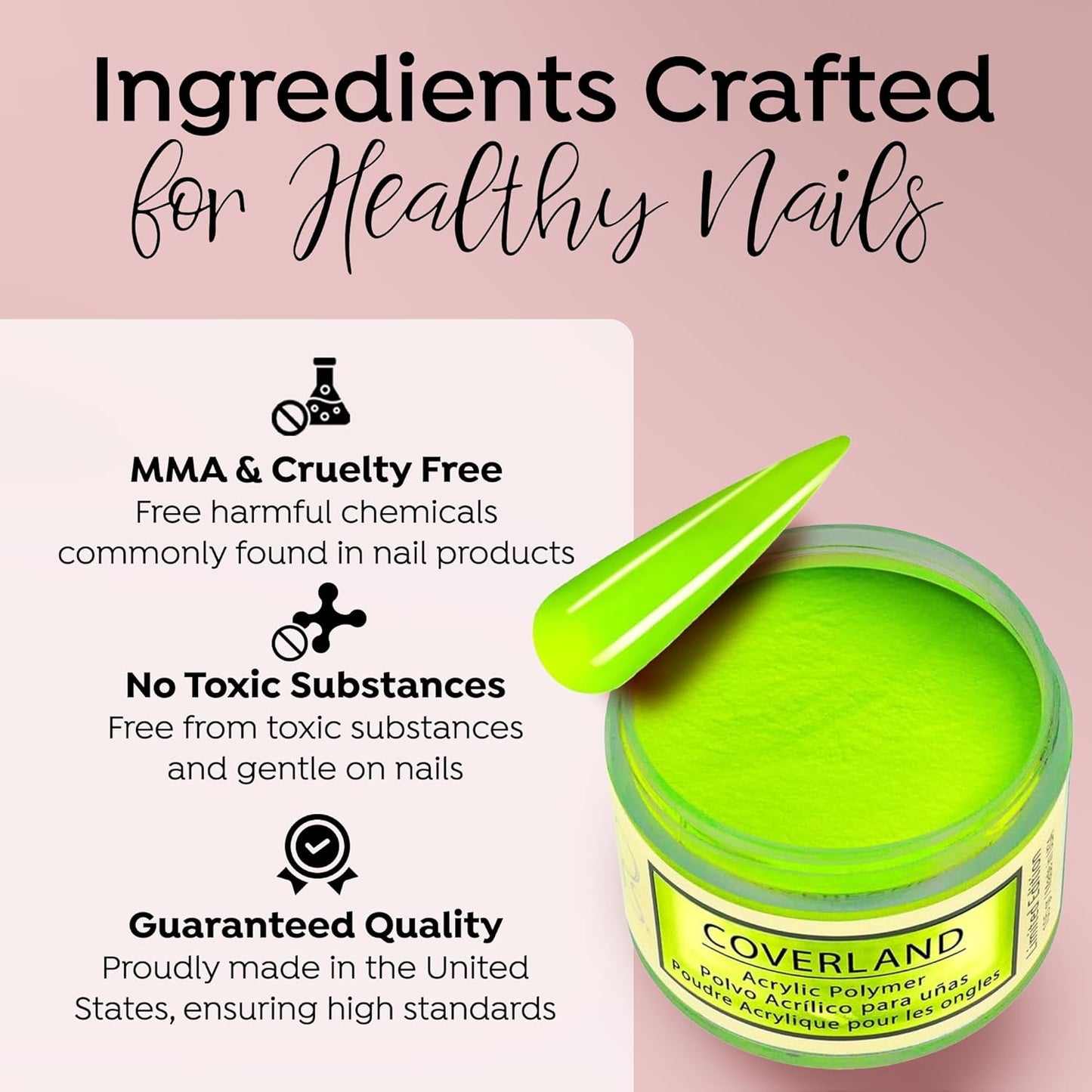 Tones Coverland Acrylic Nail Powder "High Street" - Limited Edition Acrylic Powder for Nail Design, Sculpting, and Masking Nail Bed Imperfections - Professional Acrylic Nail Supplies - (1.5 Oz)