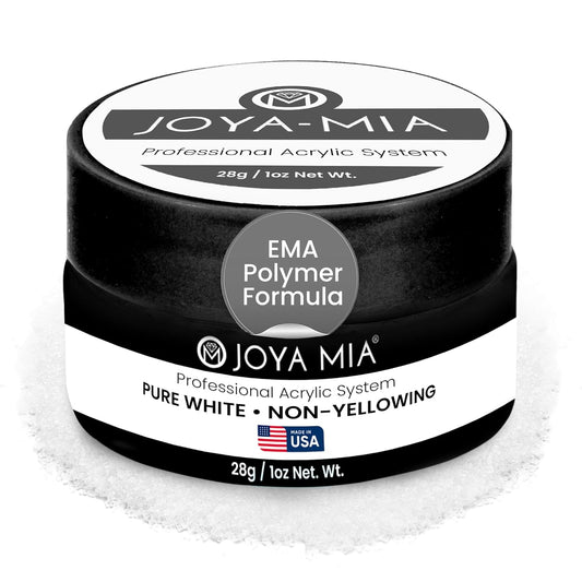 Joya Mia Acrylic Powder for Nails, MMA-Free, Super Adhesion Professional Powder for Flawless & Long-Lasting Nail Enhancements, Easy Application, Vibrant & Stunning Colors - Pure White, 1 oz