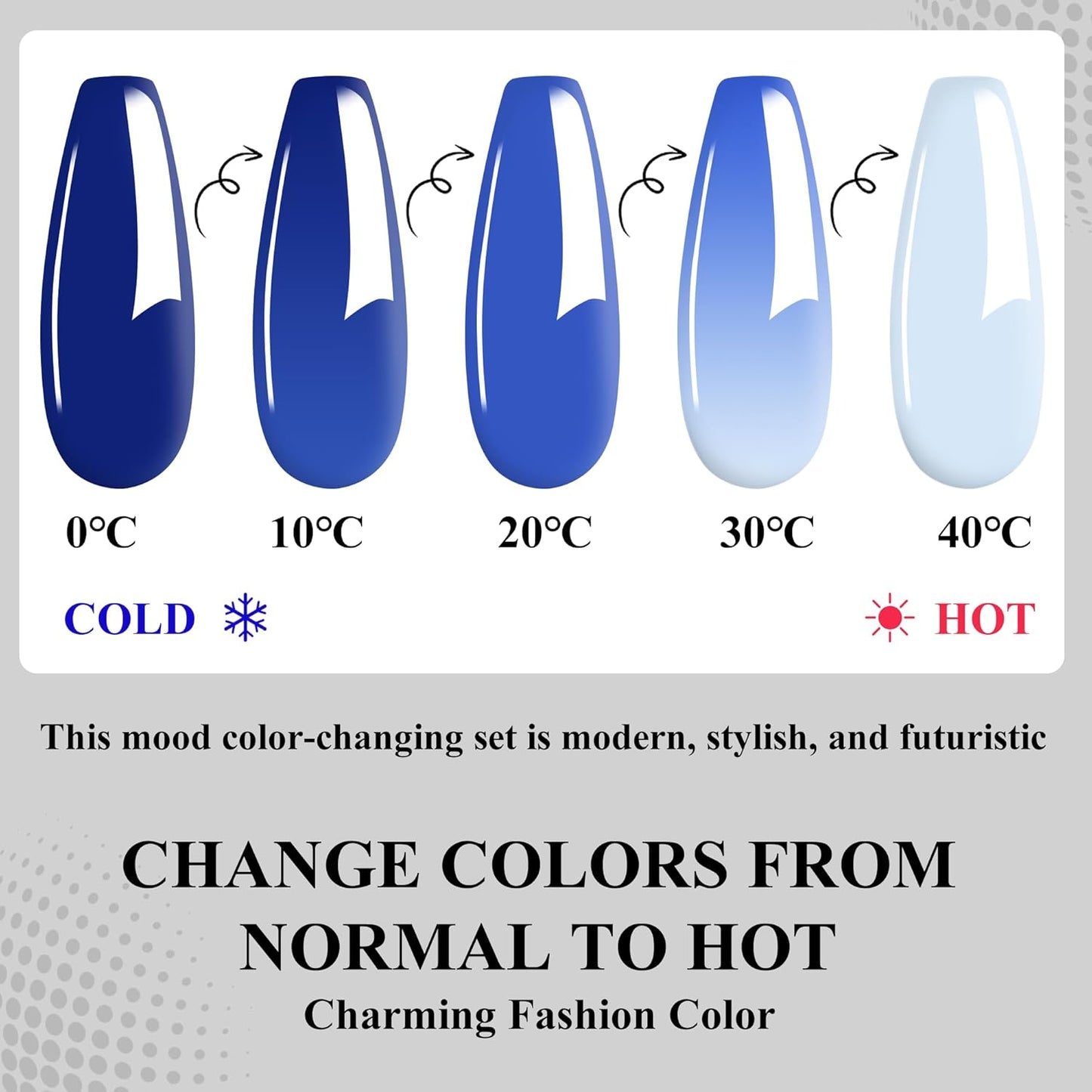 Color Changing Dip Powder Nail Kit Starter, 6 Colors Dipping Powder Kit With Base & Top Coat/Activator/Brush Saver,Glitter Pink Blue Purple Mood Temperature Change, No Needed Nail Lamp Curing