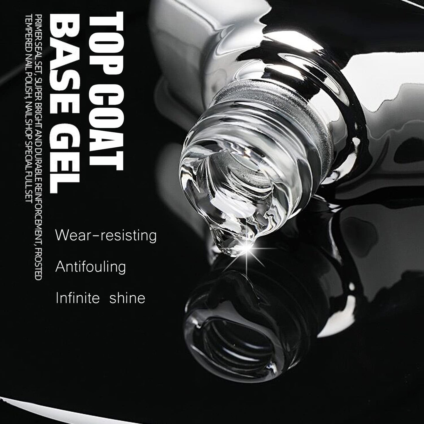 Vishine 16ml DUO Gel Top Coat and Base Coat 2Pcs Set, No Wipe Protective Ultra Glossy Top Coat and Base Top Coat Long Lasting Soak Off UV LED Gel for Home DIY and Nail Salon