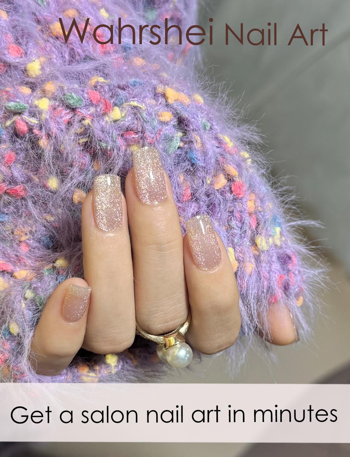 Semi Cured Gel Nail Strips, Nude Cat Eye P 20pcs Nail Sticker, Gel Wraps UV for Home Nails DIY