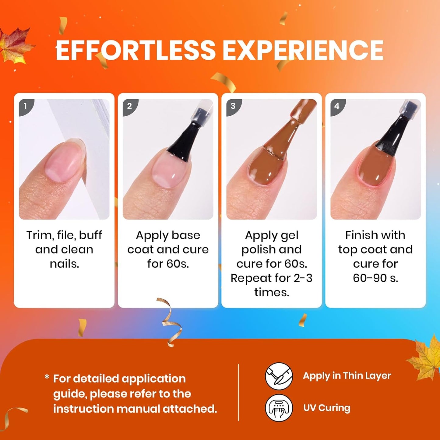 Beetles Gel Nail Polish Kit, 23Pcs Fall Nude Pink Brown Burgundy Red Gel Polish Set with Base Top Coat Verse of Roses Kit, Soak off Uv Gel Golden Glitter Holiday Nail for Women