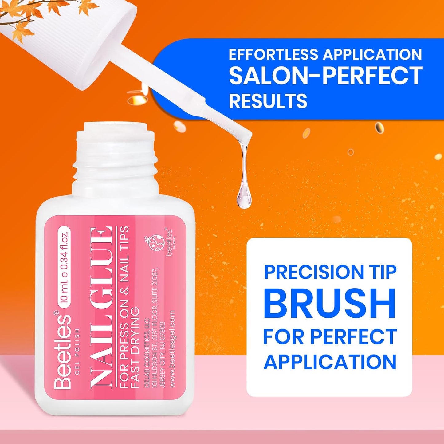 Beetles 10ML Super Strong Nail Glue for Press Ons, Nail Tips, Acrylic Nails No Uv Light Needed Nail Bond Brush in Nail Glue for Press On Nails Fake Nails Long Lasting for Beginners DIY Home