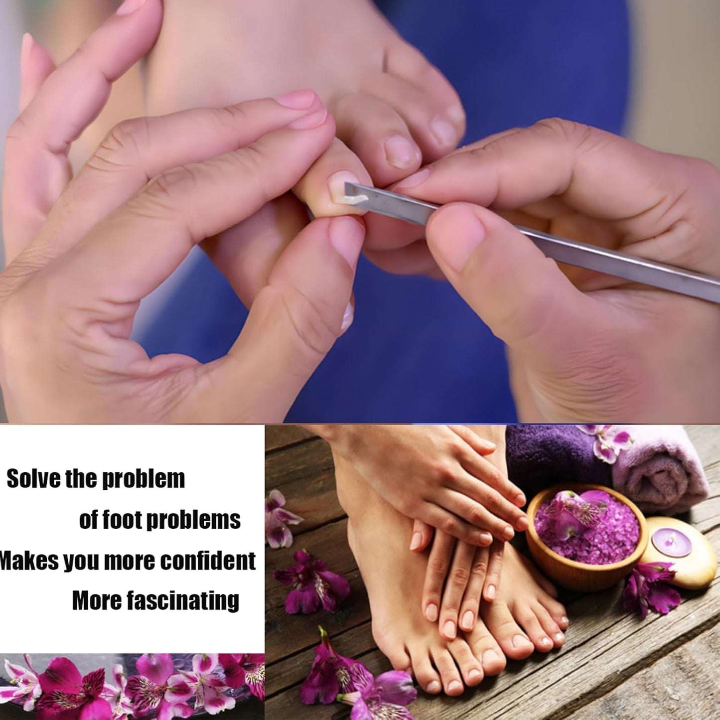 Stainless steel ingrown toenail pedicure knife set,professional foot skin scraper repair sharp blade kit for nail corn callus paronychia treatment. (2)