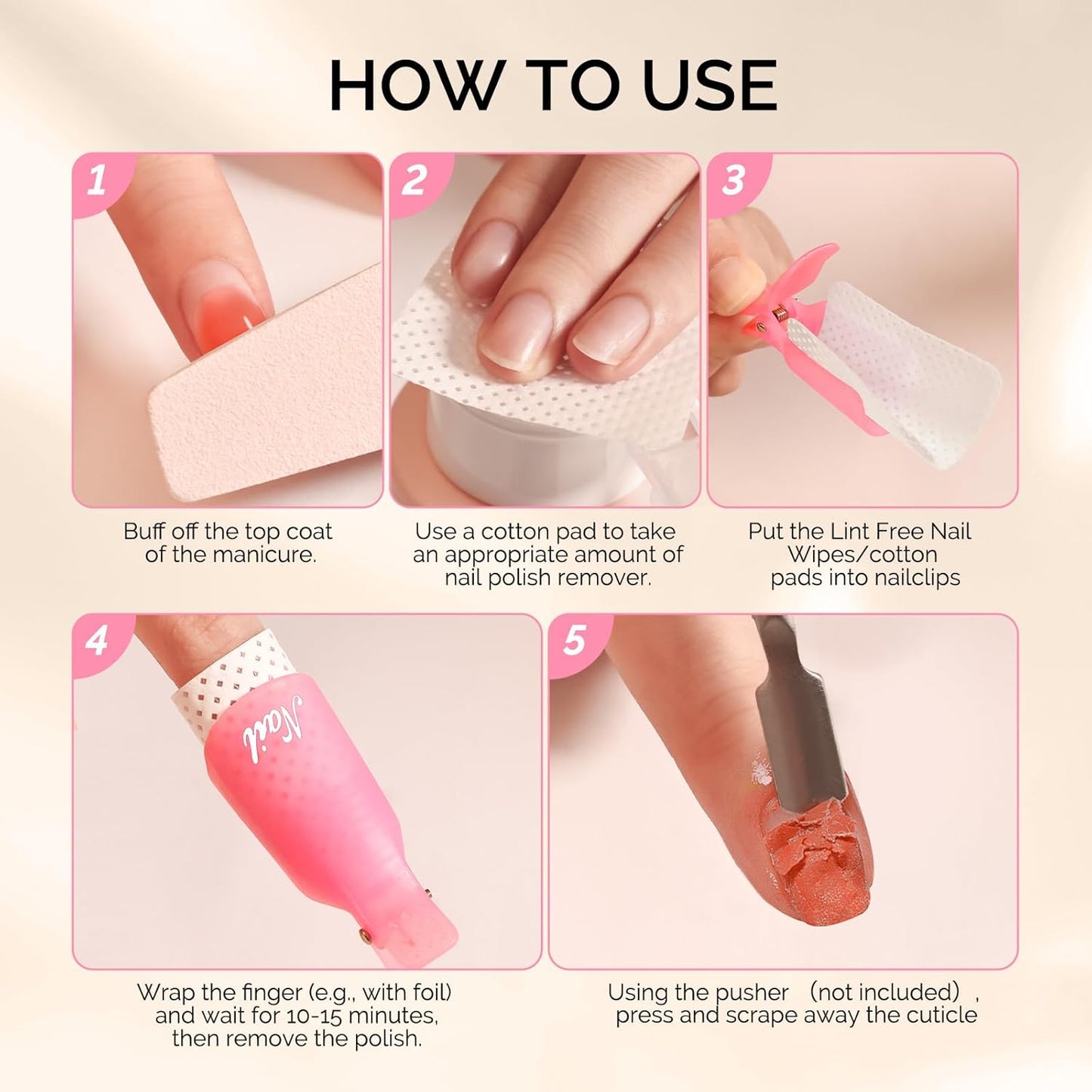 MelodySusie Nail Polish Remover Clips Nail Art Soak Off Cap Clip Plastic Acrylic UV Gel Polish Remover Wrap Tool Gel for Fingernail Removal Soak Off Clips Wrap Cleaner Cap Clip (Pink+Purple 20Pcs)