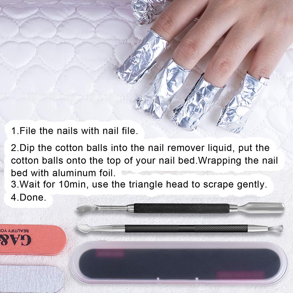 2PCS Metal Black Cuticle Pusher and Cutter Remover Salon Quality Stainless Steel Gel Nail Polish Peeler Scraper Durable Professional Manicure Pedicure Cleaner Tool For Fingernail and Toenail