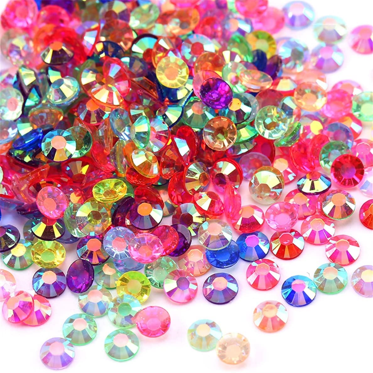 1440 Pcs SS20 5mm AB Flatback Rhinestones for Nails Art Crafts Transparent Glitter Round Gems Crystals DIY Clothes Shoes(Clear Peacock Blue AB)