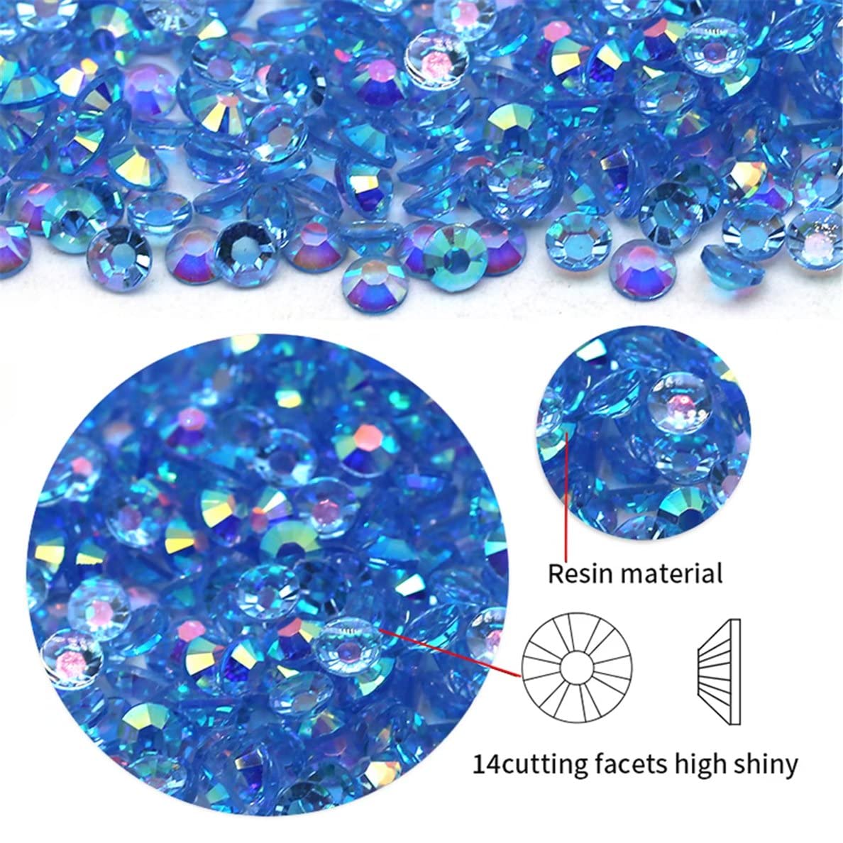 2250 Pcs SS16 4mm AB Flatback Rhinestones for Nails Art Crafts Transparent Glitter Round Gems Crystals DIY Clothes Shoes(Clear Citrine AB)