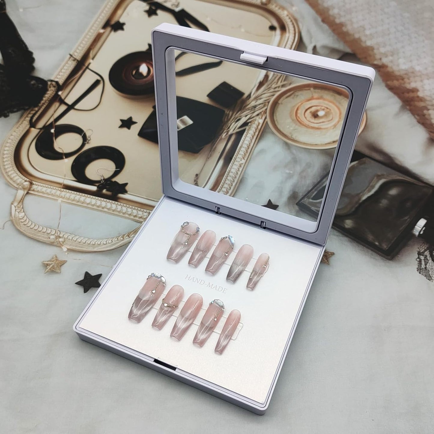 5 Rolls Double Sided Tape Nail Tape for Press On Nails Double Sided Nail Tape for Nail Packaging Fake Nail Storage Nail Display Nail Art Nail Salon Press On Nail Supplies with Tweezer