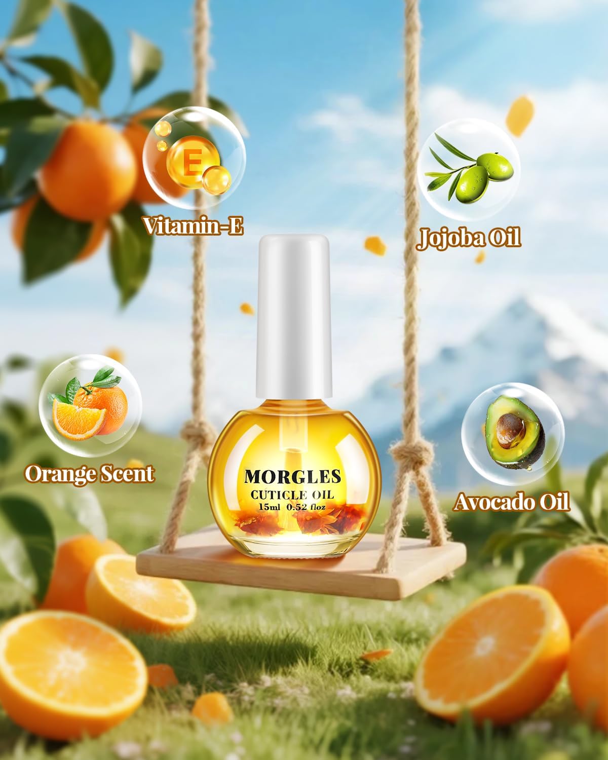 MORGLES Cuticle Remover Tools, Nail Files and Buffers Set with 1 Orange Cuticle Oil, Trimmer and Pusher, Nail Care Kit for Women