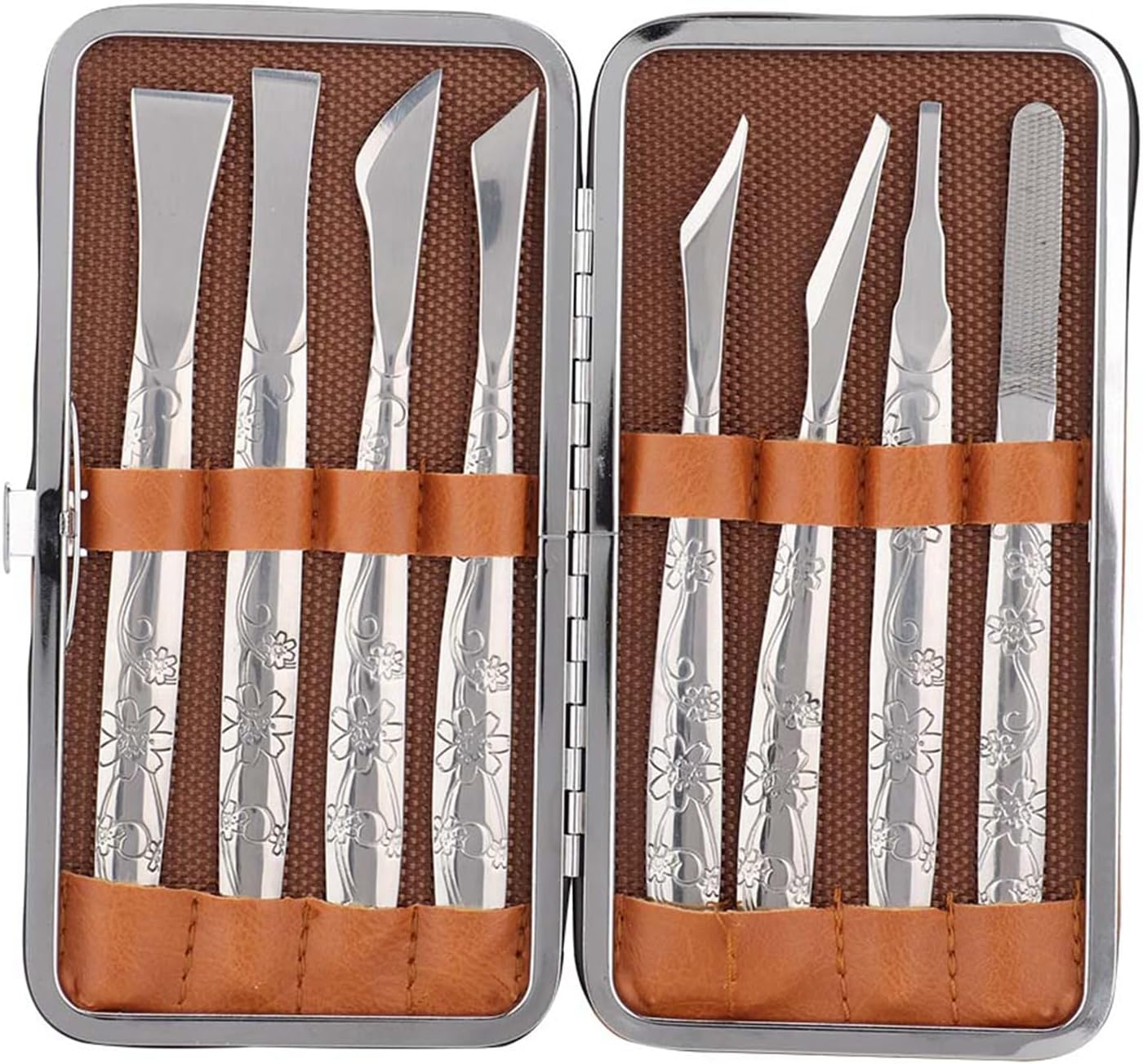 Pedicure Knife Set for Feet, 8Pcs Nail Knife for Ingrown Nails, Stainless Steel Podiatry Tools Professional with PU Leather Box, Callus Scraper Set for Care Feet Grooming