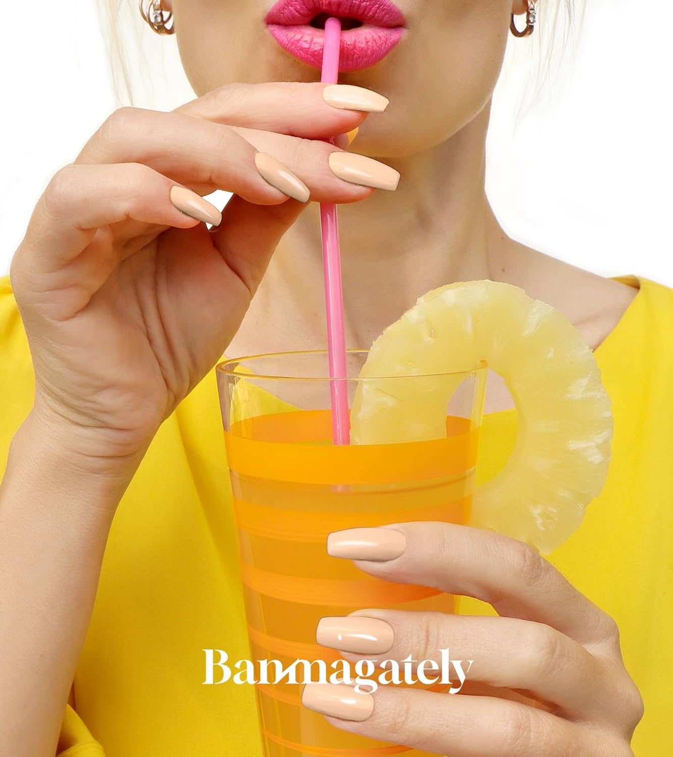 Nail Polish Strips, 20Pcs Salon Quality Gel Nail Stickers, Easy Long Lasting Wraps for Short Nails no UV Light Needed (Skin Color)