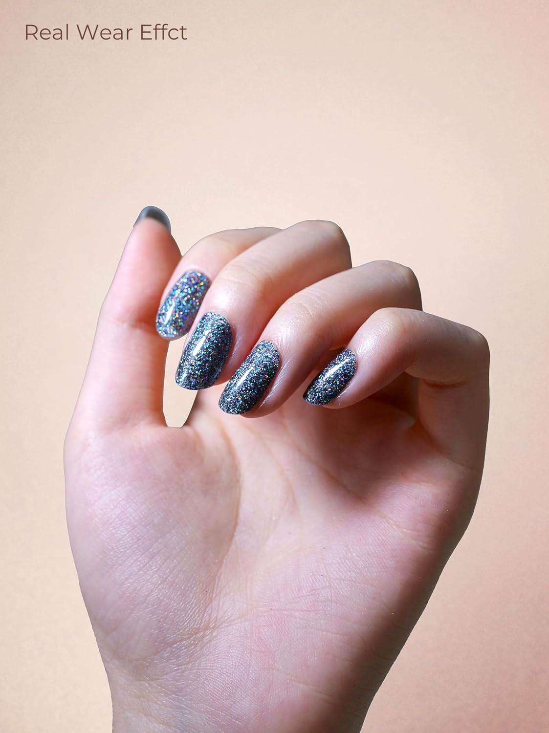 Pre Cured Gel Nail Strips - 44PCS Salon Quality Gel Nail Stickers - Long Lasting Polish Wraps for Women no UV Light Needed Easy Apply& Remove (Cool Silver)