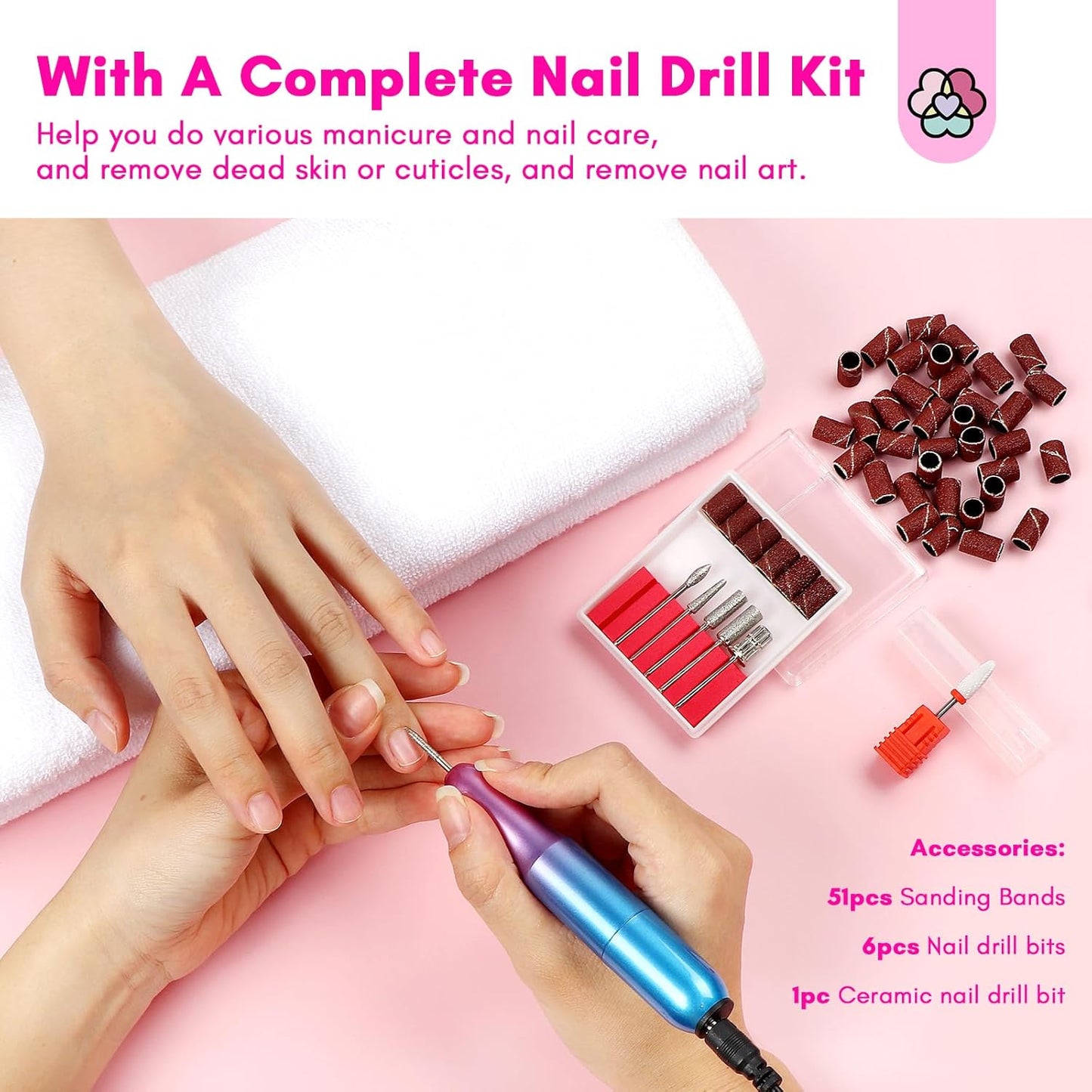 SAVILAND Dip Powder Nail Kit with Drill: Starter Kit 103 Pcs Keratin Dip Nails Powder Kit 30 Colors with Dipping Powder Liquid Set with Base Top Coat Activator for Beginners All Seasons Home DIY Salon