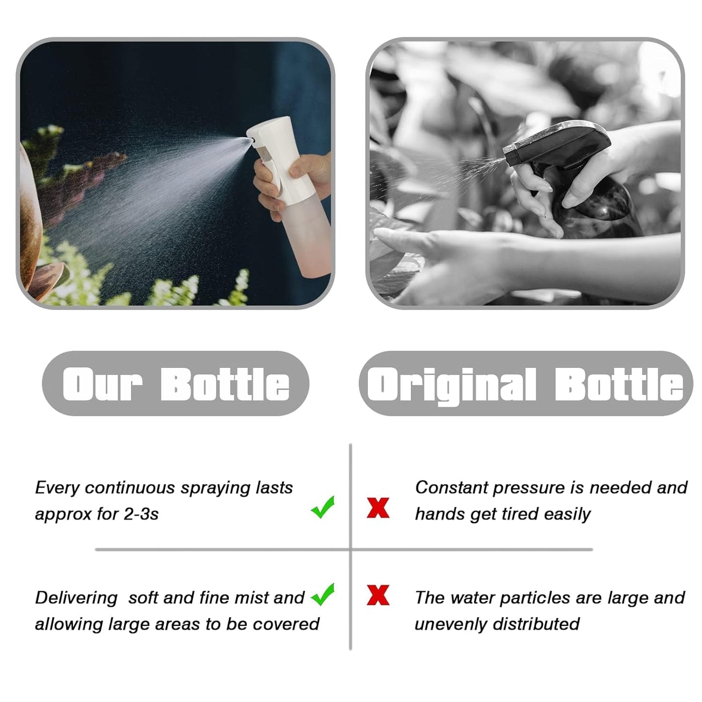 Spray Bottle for Hair (6.8OZ /200ML) Continuous Ultra Fine Mist Sprayer for Hair, Salons, Barber, Plants, Skin Care, Cleaning 1 Pack MATTE PINK