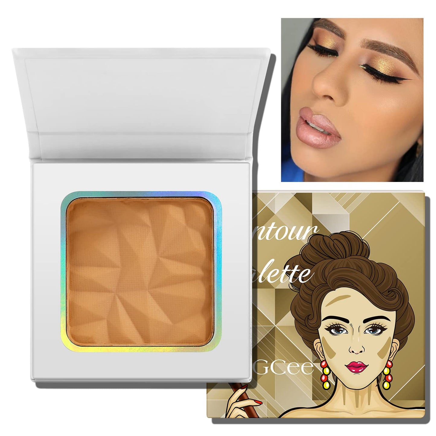 Matte Light Bronzer Palette,Perfect Finish Hd Powder,Professional Bronzering contouring Makeup Pallet,Highly Pigments and Long Lasting For Fair Face Tone,Cruelty-Free