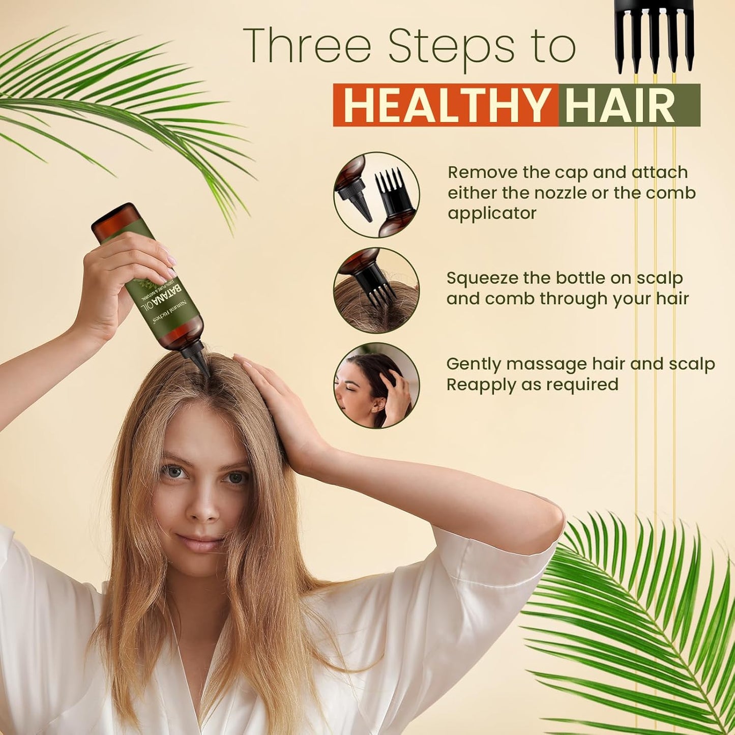 Natural Riches Unrefined Organic Batana Oil, 8 fl oz, 100% Pure & Natural, Cold pressed Honduras Miracle Oil for Hair Growth.