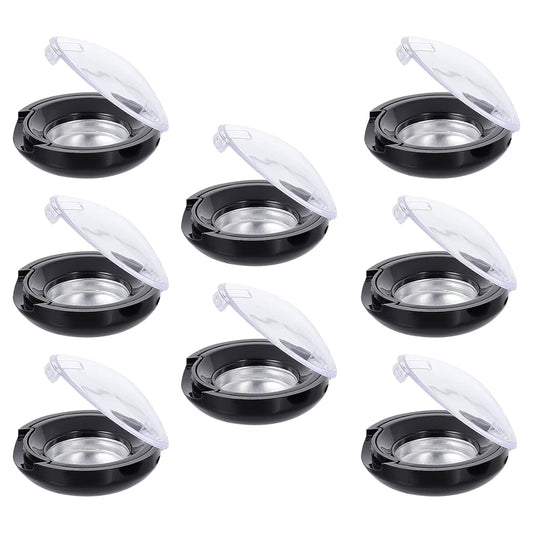 Lurrose Makeup Pallet 8pcs Empty Eyeshadow Trays Round Blusher Case Lipstick Highlighting Powder Make Up Pans Container Cosmetics Sub Package Holder Bulk Highlighters