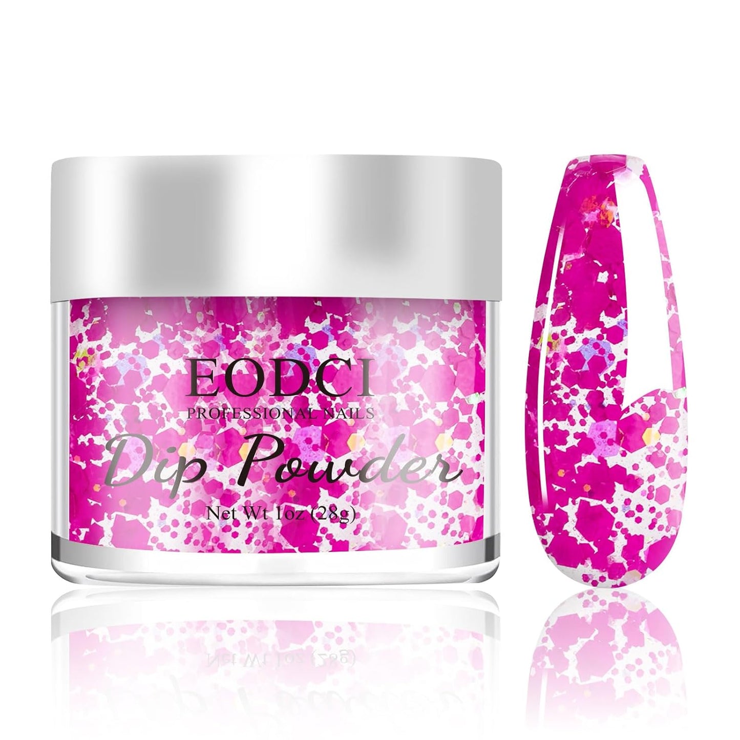 1 Oz Glitter Purple Nail Dip Powder, Odor-Free and Long-Lasting, No Needed Nail Lamp Curing, Dipping Powder French Nail Art Starter Manicure