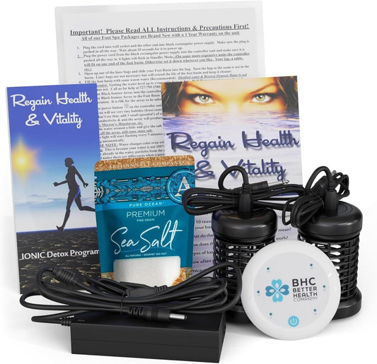 Ionic Foot Bath Detox Machine - Foot Spa Bath for Home Use - Free Regain Health & Vitality Booklet & Brochure (03 Refill Kit No Basin for Home)