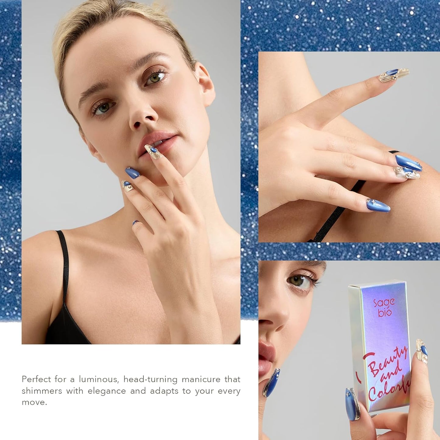 High-Density Cat Eye Gel Nail Polish with Magnet Stick, 15ml Dopamine Color Palette, Magnetic Effect Gel for DIY Manicure, Multiple Color Options - Cobalt Glimmer