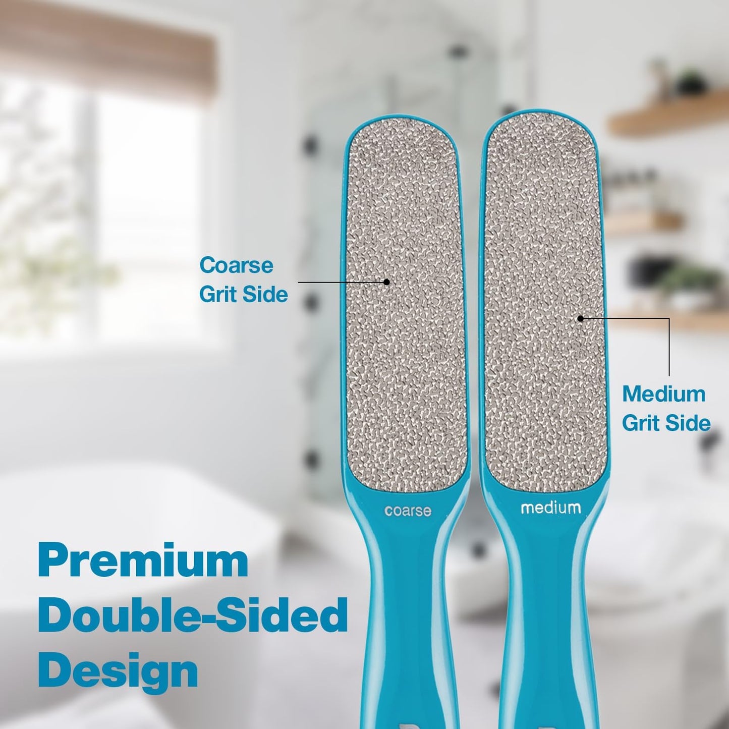 Probelle Double Sided Multidirectional Nickel Foot File Callus Remover - Immediately Reduces calluses and Corns to Powder for Instant Results, Safe Tool (Blue)