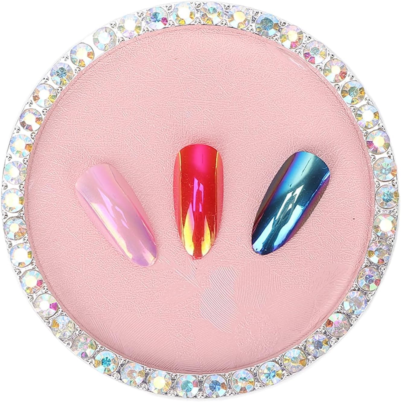 Nail Art Palette, Nail Charm Display Stand Painting Color Mixing Tray Makeup Mixing Plate, Pink