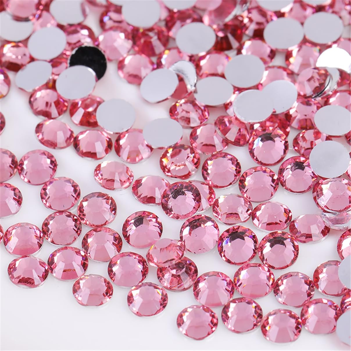 3000 Pieces SS12 3mm Flatback Rhinestones Clear Glass Round Gems Crystals for Nail Art DIY Crafts Clothes Shoes Bags （Pink）