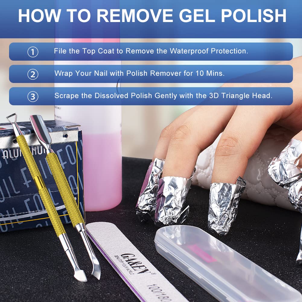 2PCS Metal Mineral Gold Cuticle Pusher and Cutter Remover Salon Quality Stainless Steel Gel Nail Polish Peeler Scraper Durable Manicure and Pedicure Cleaner Tool For Fingernail and Toenail