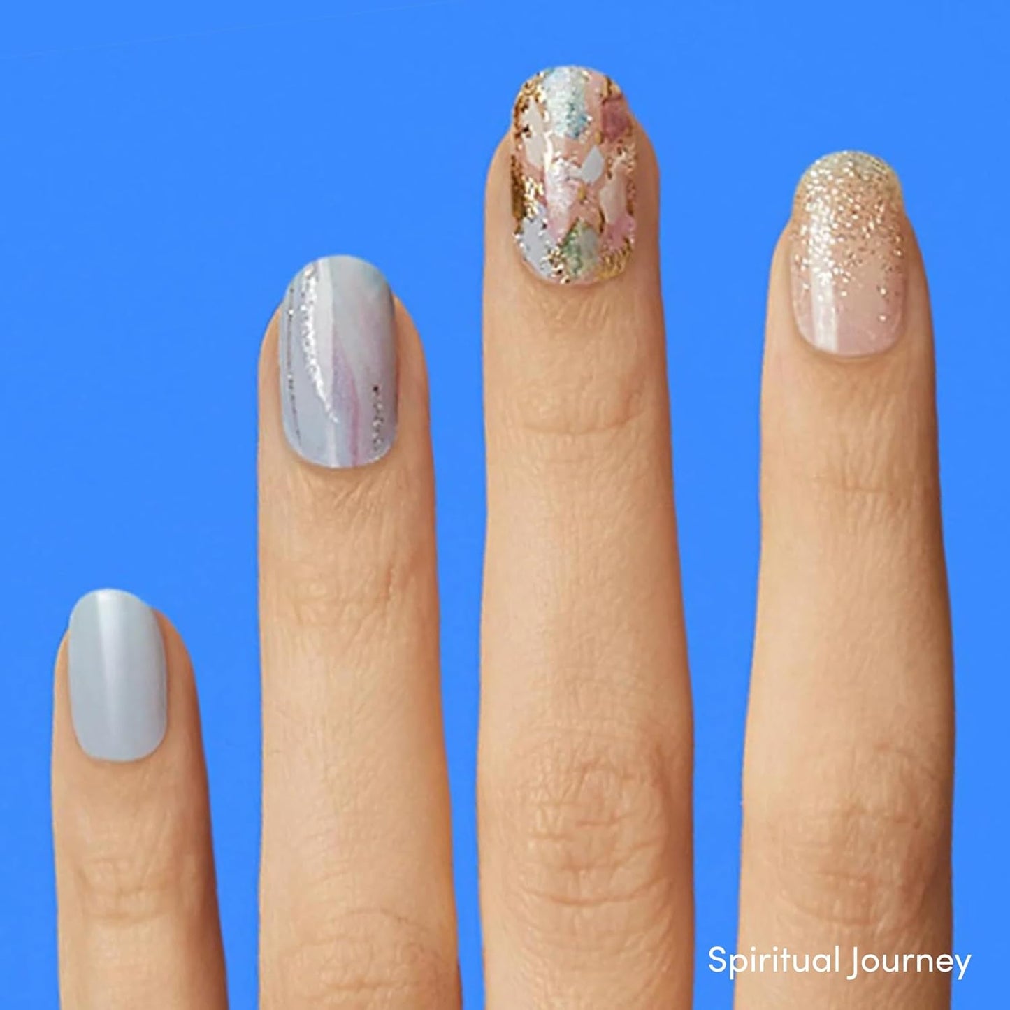 Dashing Diva Gloss Nail Strips Bundle - The Quartz Collection- Spiritual Journey & Desert Quartz - UV Free, Chip Resistant, Long Lasting Gel Stickers - Contains 2 Sets