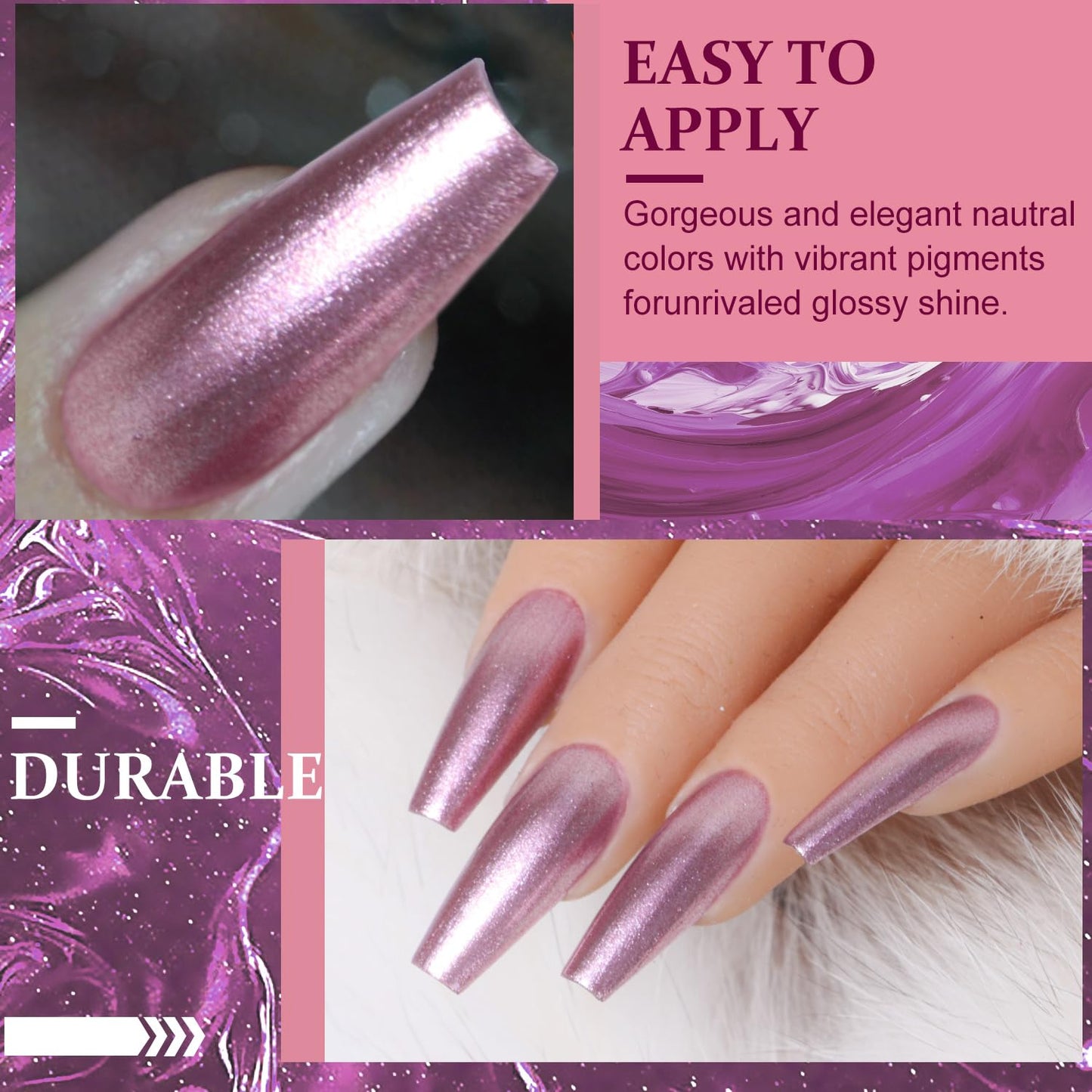 Major Dijit Quick Dry Nail Polish Purple Silver Summer Nail Lacquer for Nail Art Regular Nail Polish 0.41 fl oz.