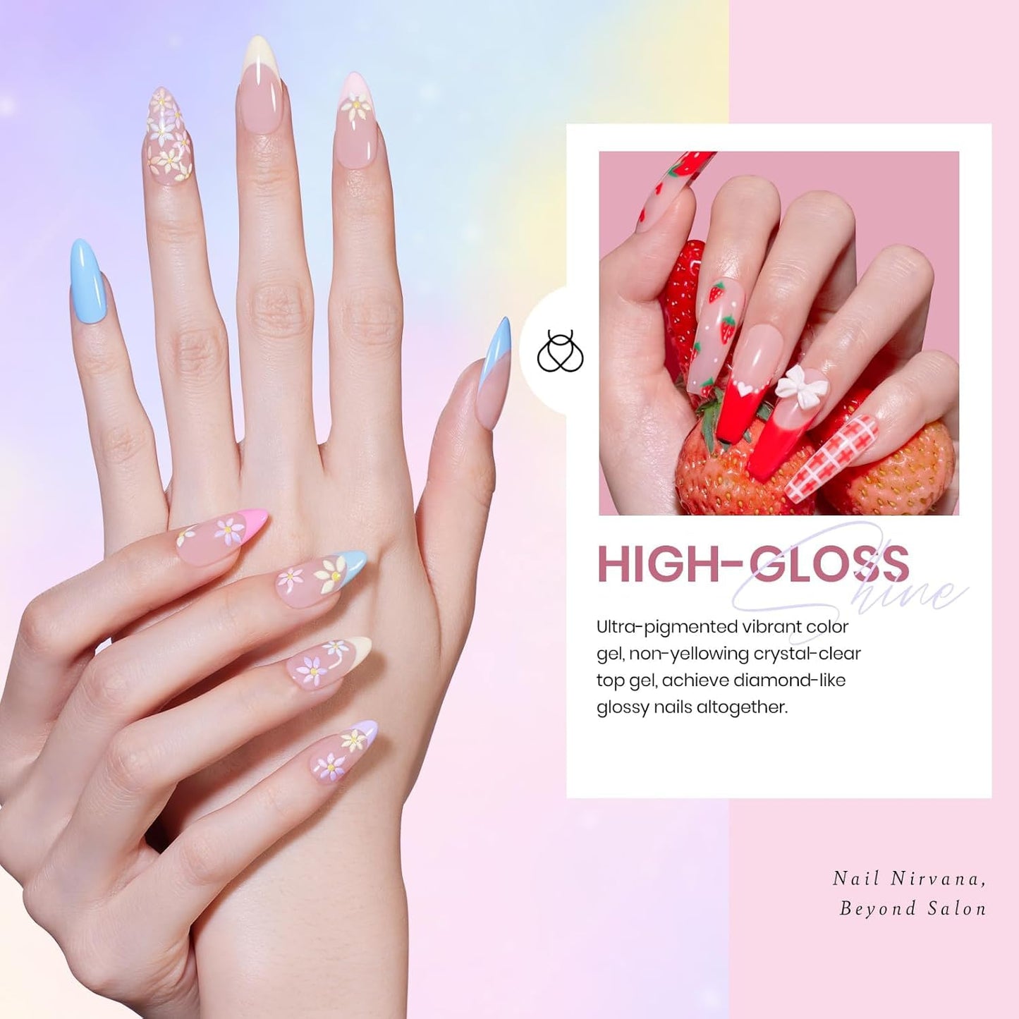 Beetles 23Pcs Gel Nail Polish Set with Base Top Coat, Pastel Bright Neon Colors Gel Polish Kit Nude Blue Pink Red Green Purple Colors Soak off Uv Nail Spring Gift for Girls