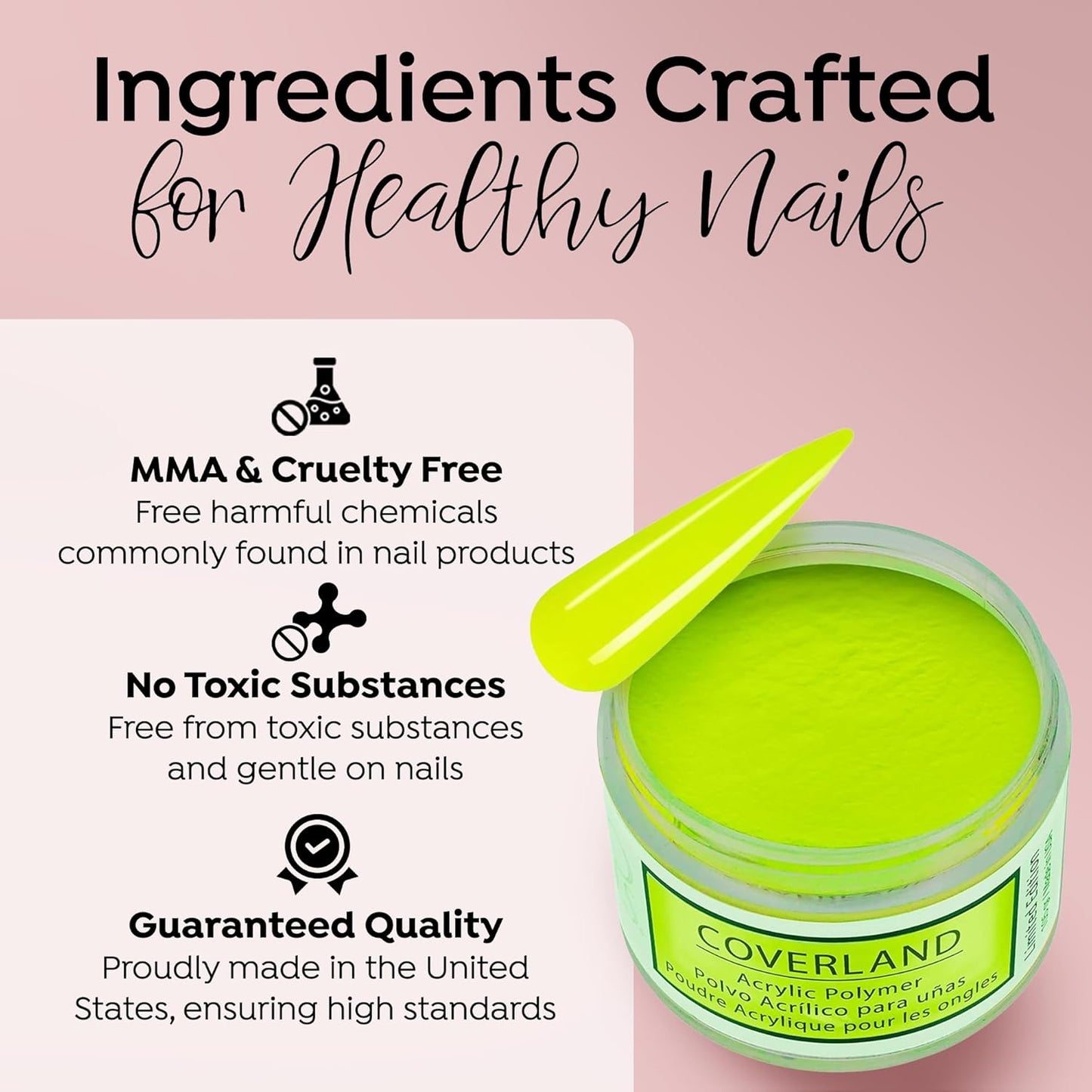 Tones Coverland Acrylic Nail Powder "Vitamin Sea" - Limited Edition Acrylic Powder for Nail Design, Sculpting, and Masking Nail Bed Imperfections - Professional Acrylic Nail Supplies - (1.5 Oz)