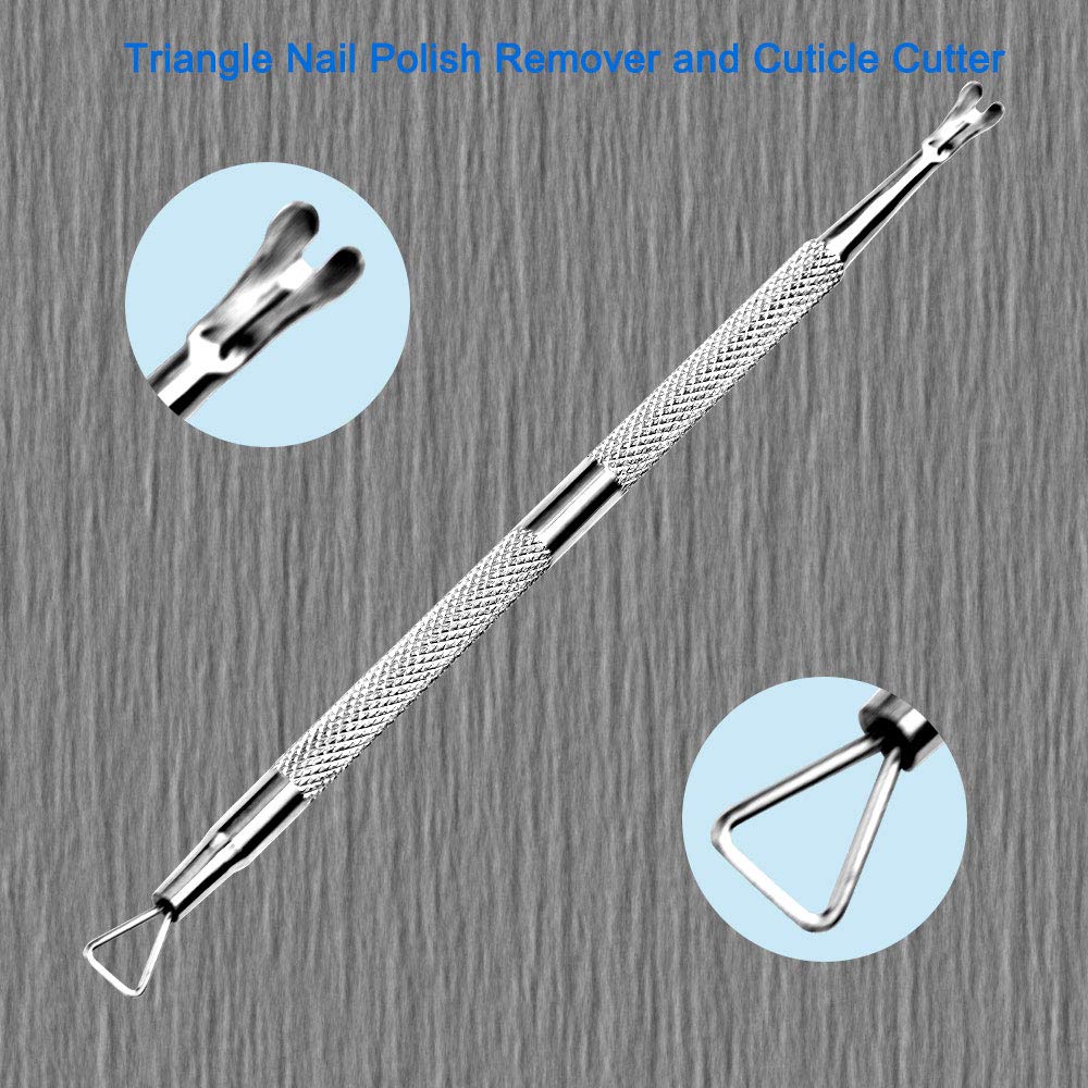 Professional Cuticle Pusher and Cutter, Cuticle Trimmer & Cuticle Remover, 2-Piece Manicure Tools Set for Fingernail and Toenail