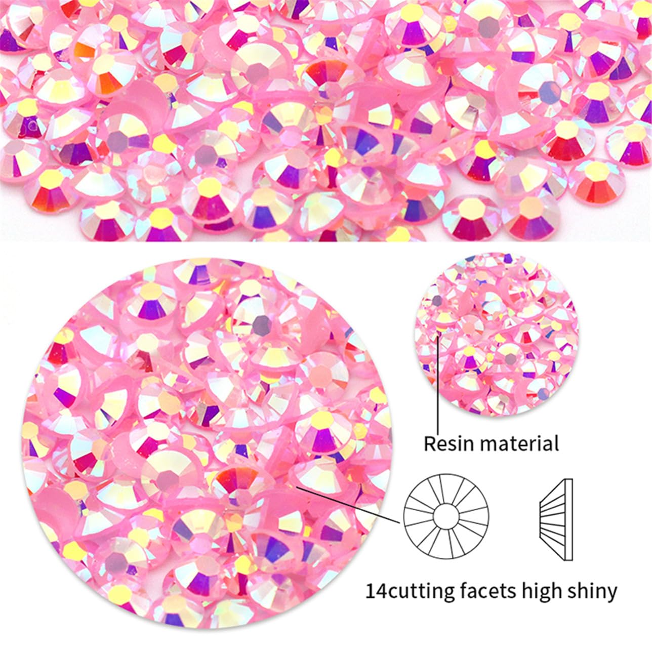 2250 Pcs SS16 4mm AB Flatback Rhinestones for Nails Art Crafts Glitter Round Shine Gems Crystals DIY Clothes Shoes （Green AB）