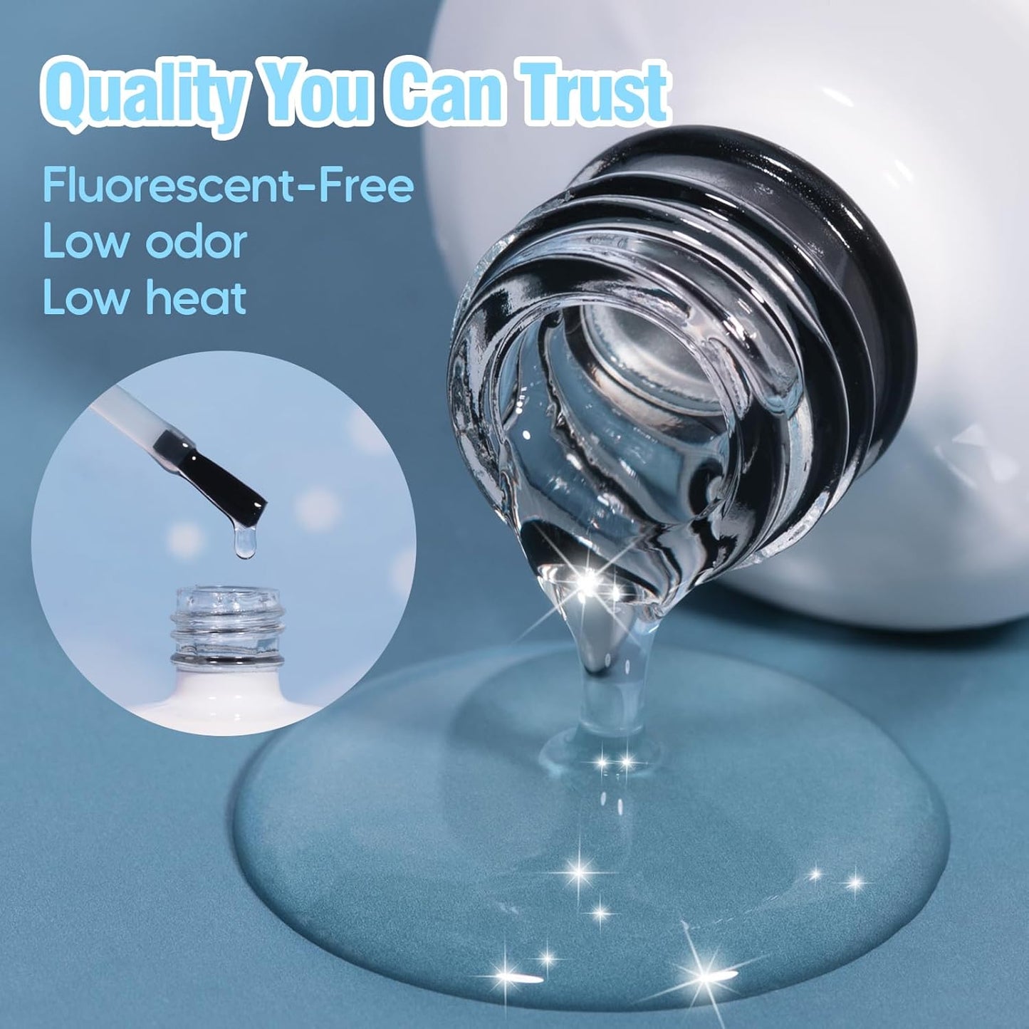 ADHERE Gel Polish 15ml No Wipe Gel Top Coat for Chrome Nail Powder, High Gloss Gel Shine Finish and Long Lasting, Soak Off with Nail Lamp,Perfect for Beautiful Nail Designs