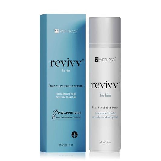 REVIVV Hair Growth Serum for Men, Starter 1-Pack, 100% Natural Topical Solution for Visibly Thicker, Fuller Hair Regrowth, Dermatologist Recommended, One 1oz Bottle, 45-Day Supply