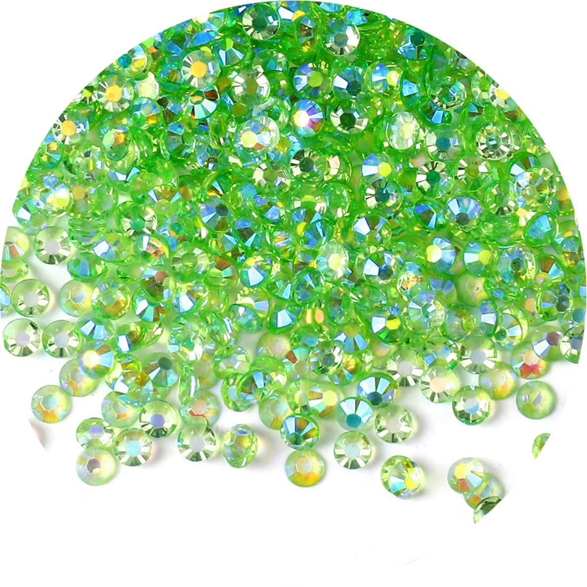 4500 Pcs SS12 3mm AB Flatback Rhinestones for Nails Art Crafts Transparent Glitter Round Gems Crystals DIY Clothes Shoes(Clear Light Green AB)
