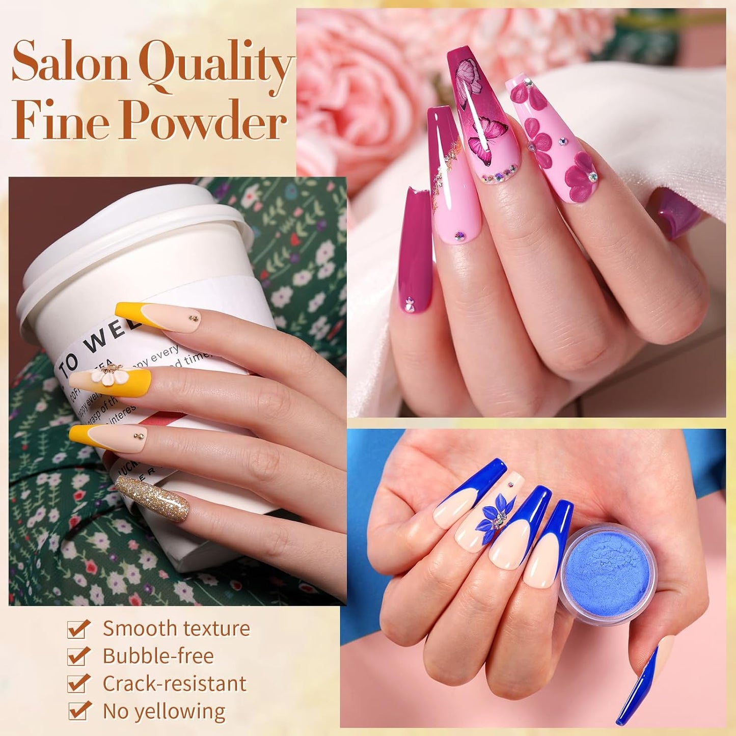 BORN PRETTY Acrylic Powder Set 36 Colors Fall Winter Acrylic Nail Powder Red Purple Green Blue Professional Polymer 3D Nail Art Kit for French Extension Carving Gift Set