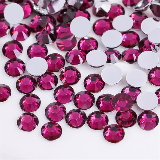 3000 Pieces SS6 2mm Flatback Rhinestones Clear Glass Round Gems Crystals for Nail Art DIY Crafts Clothes Shoes Bags （Grape Purple）