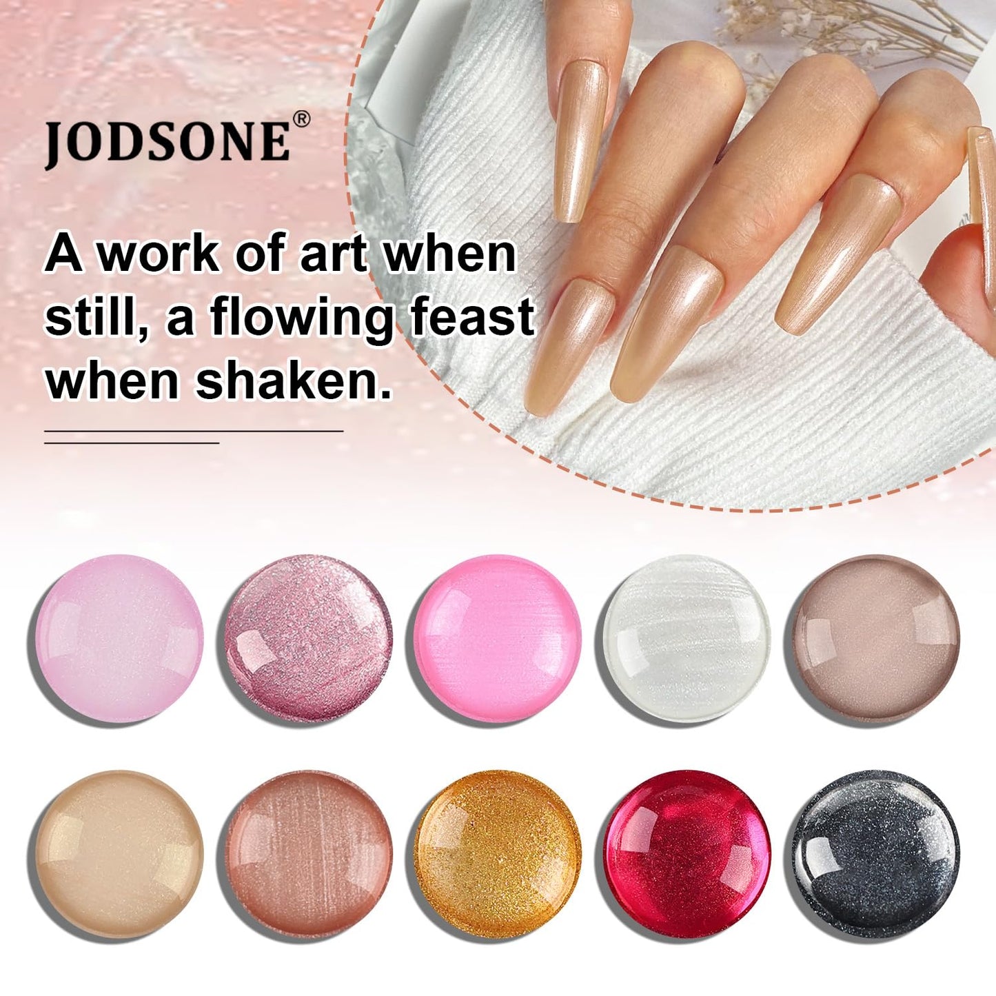 JODSONE 10 Color Gel Nail Polish Set with Base Coat and Top Coat Great DIY Salon Home Gift