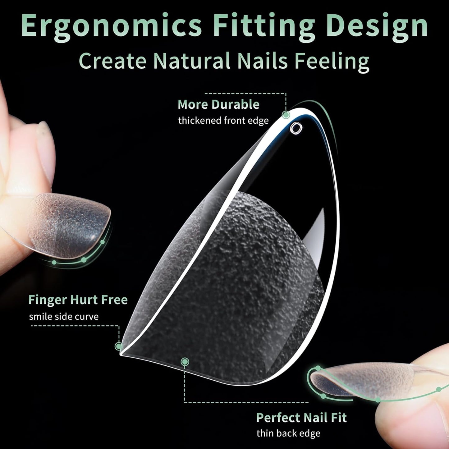 Short Round Oval Nail Tips, 216pcs Acrylic Soft Fake Nails Gel Nail Tips, Full Cover Pre-Shaped Matte Clear Press on Nails for Extension, Diy at Home Manicure 12 Sizes