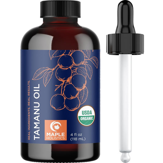 100% Pure Organic Tamanu Oil - Cold Pressed Tamanu Oil Organic for Skin and Hair Care - Virgin Unrefined Non-GMO Vegan & Cruelty Free Skin and Face Moisturizer - Dermatologist-Tested (4 Fl Oz)