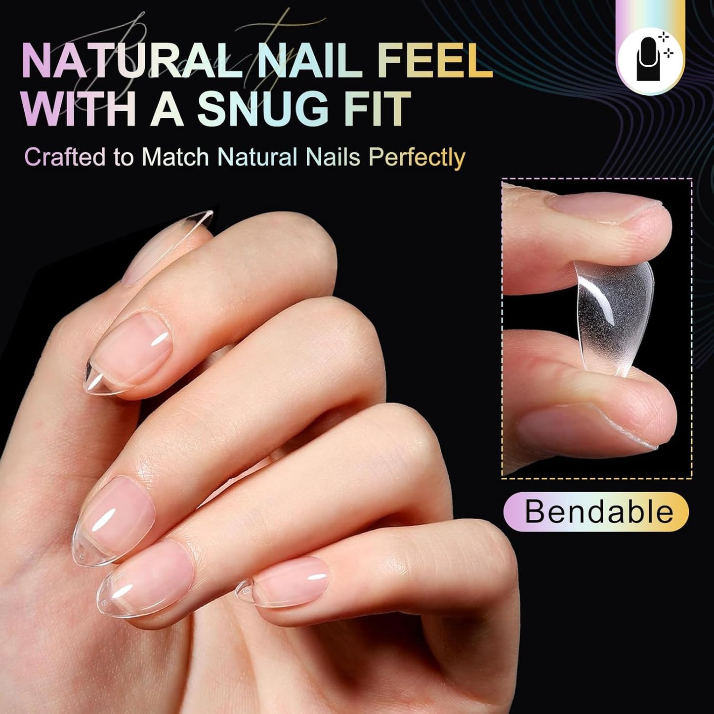 Almond Nail Tips Short Soft Gel Nail Tips 240Pcs Short Almond Full Cover Nails Tips Pre-Shaped Half Matte Gelly Press on Fake Nails Tip for Acrylic Nail Tip Extension Home DIY & Salon Nails 12 Sizes
